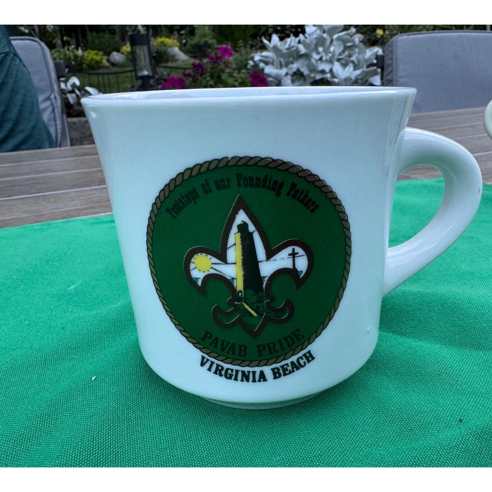 Boy Scouts Virginia Beach Founding Fathers Lighthouse Ceramic Coffee Mug White